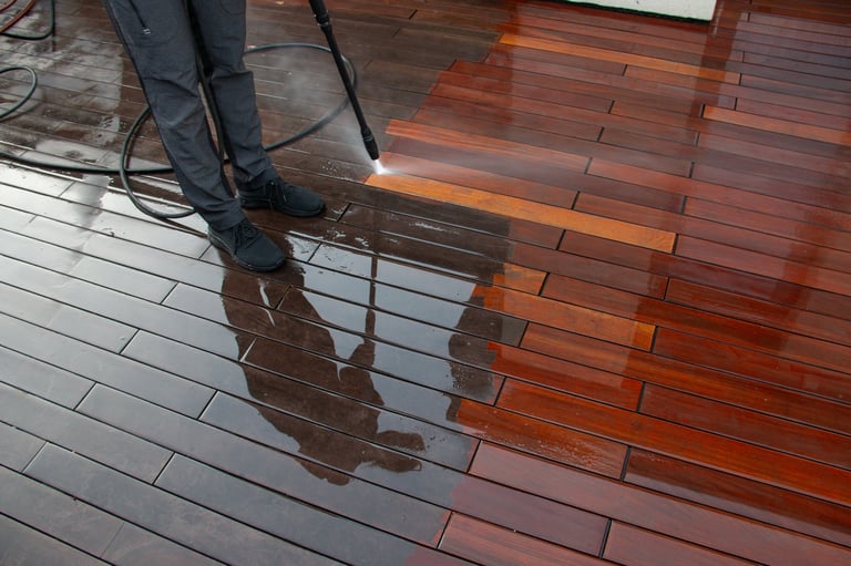 Deck cleaning results